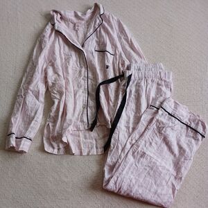 victorias secret ♡ 2 piece striped pajama sleep set metallic